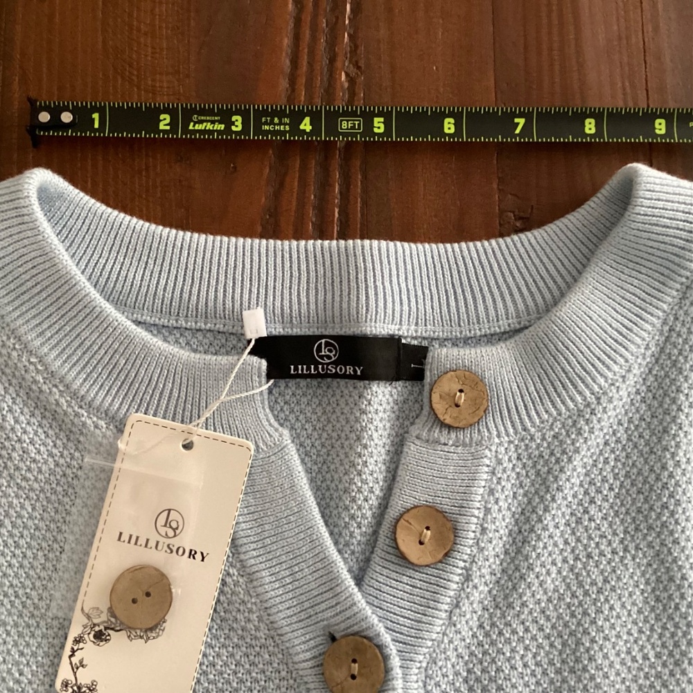 Soft Waffle Knit Pajama Set - Light Blue - Picture 9 of 16